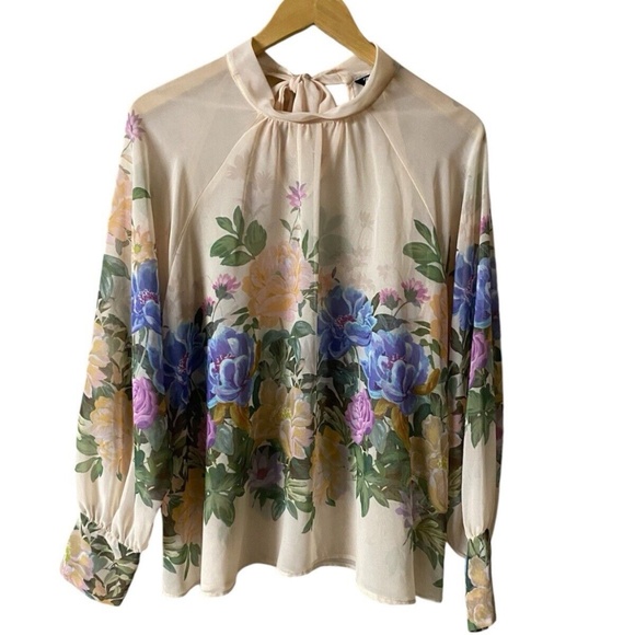Zara sheer floral blouse - Picture 2 of 8